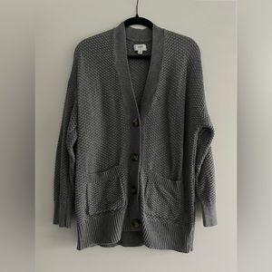 100% Cotton Aerie Gray Button Cardigan w/ Pockets